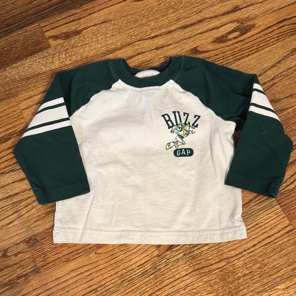 GAP Kids Long Sleeve Tee - Green and White